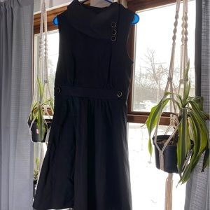Black with Gold Buttons Dress